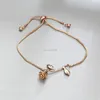 Pull String Bracciale regolabile Bracciale Rosa Charm Gold Catene Donne Braccialetti Gioielli Fashion Gift e Sandy Nuovo