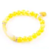 Wojiaer naturliga stenpärlor gula agatsträngarmband armband hjärtform charm passande kvinnor smycken älskar gåvor k3317