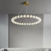 Żyrandole luksusowy żyrandol perłowy naszyjnik pierścień akrylowa piłka miedziana oświetlenie sufitowe led salon lampa sypialnia światła oprawa