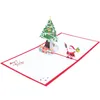 3d pop up handgjorda Santa Claus Presentförpackning Julgran hälsningskort med Kuvert Party Club Supplies