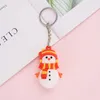 christmas tree pendant figures santa claus elk key chain cute little gift pvc safety material children gift couple present dhl free