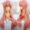 Peruca 32 polegada 80 cm rosa futuro diário mirai nikki gasai yuno cosplay peruca