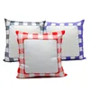 Sublimacja Grid Pillow Case Puste Biała Poduszka Poduszka Okładki Poliester Przeniesienie ciepła Square Throw Pillowcase Do ławki Kanapa Szybki statek