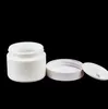 2022 Ny 15G 30G 50G Pure White Glass Cream Burkar Tomma DIY -flaskor med plastlock Face Care Makeup Tool