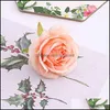 Dekorativa Blommor Kransar Festival Party Supplies Hem Garden 50/100pcs 6,5cm Artificial Sike Princess Rose Flower Heads for Wedding Decor