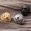 Coole handgefertigte DIY-Armband-Schmuckzubehör-Charme, 13 x 11 mm, Antikgold/Silber/Schwarz, Edelstahl, Löwenkopf-Charms