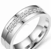 Gouden groove ring roestvrij staal diamant ring paar vrouwen heren ringen mode verloving trouwringen band will en zandige mode -sieraden