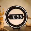 Tyst 3d digital cirkulär vägg klocka lysande led levande rum vägg klocka skola orologio da parete hem dekoration dl60wc h1230