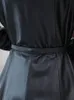 Nerazzurri مصمم طويل المرأة جلد معاطف طويلة الأكمام حزام أسود جلد الخندق معطف المرأة زائد حجم الأزياء 4xl 5xl 6xl 7xl 201030