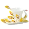 Tasses à café en émail Tasses à thé en porcelaine et avec soucoupe Cuillère Swan Dolphins Europe Marque de style Creative Drinkware Y200104