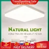 LED سقف مصباح المنزل الحديثة لوحة طبيعية أبيض دافئ أبيض أبيض جولة مصابيح سقف مربعة غرفة المعيشة المطبخ W220307