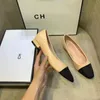 レディースドレスシューズサンダルレザーハイヒール春と秋の尖ったつま先の身長2cmまたは6cm 35-40