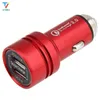 Adaptador de cargador de coche USB dual 3.1A Cargador de metal para vehículo automático para teléfono inteligente/tableta TXTB1 50 unids/lote