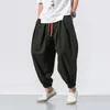 Summer Style Harem Pants Men Chinese Style Casual Loose Cotton Linen Sweatpants Jogger Pants Streetwear Trousers Abz397 201128