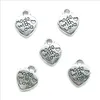 Lot 200pcs fait avec du cœur coeur antique charms argentés Penndants pour les bijoux de fabrication de boucles d'oreilles bracelet 12 10 mm DH0855271T