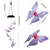 New Design 2v Solar Intelligent Light Control Design and Color Shell Butterfly Wind Chime Corridor Decoration Colorful Light