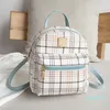 Stylish and Versatile Casual Plaid Backpack Japanese and Korean Style Student Backpack Shoulder Crossbody Women's Bag Mini Schoolbag