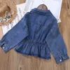 Novo Jean Jean Jacket para Meninas Cute Unicorn Casacos Denim Casaco para Crianças Meninas Roupas Jaquetas Jean para Criança Crianças LJ200828