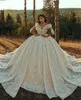 Arabic Vintage Ball Gown Wedding Dresses Sequins Lace Appliqued Chapel Train Bridal Gowns for Wedding Ceremony Plus Size vestido de novia