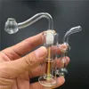 Conjunto de mini cachimbo de óleo queimador de óleo de vidro Cachimbos de água com grosso Pyrex Clear Heady Recycler Dab Rig Hand Bongs para fumar