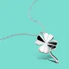 Simple 925 Sterling Silver Necklace Women's Cute Clover Pendant Solid Silver clavicle Chain Charm Jewelery Valentine's Day gift Q0531