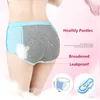 Dropshipping 5pcs / lot preuve de fuite période menstruelle culottes femmes sous-vêtements pantalons physiologiques respirant coton dames slips LJ200822