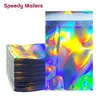 100pcs Laser Self Sealing Plastic Envelopes Mailing Storage Bags Holographic Gift Jewelry Poly Adhesive Courier Packaging Bags Y200709