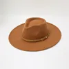 Kvinnor män 100% australiensisk ull kände bred rand hatt vintage jazz fedora caps par cap vinter chapeau femme