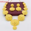 Boucles d'oreilles Collier ADIXYN India Gold Couleur / Bijoux de cuivre Ensembles Cuker Africain / Nigérian Bridal Accessoires de mariage cadeau N06081