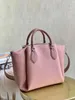 10A L Bag M56906 rosa HAUMEA bolsa de couro de bezerro perfuração bolsa de ombro gêmeas borlas de couro bolsa feminina as alças trançadas de couro