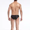 Cockcon marque sous-vêtements en cuir hommes sexy en nylon spandex pochette pour pénis caleçon pour hommes noir taille basse lingerie pour hommes Panti323h