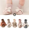 Herfst Winter Baby Meisjes Sokken Pasgeboren Baby Bowknot Sokken Zuigeling Baby Sokken Anti Slip Zachte Katoenen Vloer Sok Schoenen