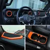 17 pezzi di accessori per rivestimento della decorazione interna del controllo centrale dell'auto per Jeep Wrangler JL JT 18+ arancione