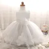 White Baby Girl Pageant Wedding Dress Kids Party Vestido Clothes Elegant Tutu Baby Girl 1 Year Birthday Dress Little Girl Frocks L9765856