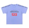 Wassen Blauw T-shirt Mannen Vrouwen 11 Kwaliteit Patchwork Print Tee Tops Vintage Korte Mouw Real Pics1221749