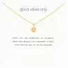 Collares de Chian Gargantilla con tarjeta Collar colgante de plata de oro Sol para mujer Joyería de moda Buenas vibraciones solamente
