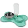 Stainless Steel Nonslip Pet Bowls Dog Water Bottle Puppy Cat Drink Food Double Feeder Supplies Y200917