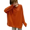 T-shirt das mulheres outono e inverno roupas tops cor sólida estudantes casuais mais veludo solto em torno do pescoço suéter n