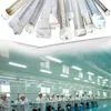 25PCS T8 LED Shop Light Fixture 4Ft 72W Tube Clear Lens Cover V Shaped Integrated Bulb Lamp Cooler Door Plug and Play