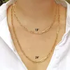 Fashion Paperclip Link Chain Women Necklace Stainless Steel Gold Color Chain Necklace For Women Men Jewelry Gift 220315