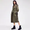 870114 # Original Desginer JAZZEVAR Automne Femmes Casual Trench-Coat Oversize Double Boutonnage Vintage Lavé Outwear Lâche Vêtements