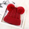 Cappello invernale Uomo e donna New Adult Plus Velvet Double Hair Ball Head Cappello di lana Warm Cute knitted Hat Tide dc868