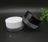 Hotting sale 3g 5g thick bottom glass cosemtic eye cream jar with white lid,3ml 5ml straight mouth clear glass lip balm container sample jar free ship