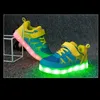 Jawanajki Wiosna Letnie Dzieci Buty LED USB Ładowanie świecące Sneakers Oddychające Dzieci Przypadkowe buty dla chłopców i dziewcząt LJ200907