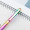 New Creative Cute Color Rainbow Rose Gold Ballpoint Pen Metal Luxury Pen for School Office Writing Supplies Student Kawaii Stationery