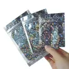 Star Laser Food Package Bag Resealable Geur Proof Tassen Folie Pouch Tas Platte Mylar Bag Holografische Kleur Met Glitter