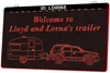 LD0065 Welcome to Lloyd and Lornas Trailer 3D Engraving LED Light Sign Wholesale Retail