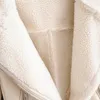 Wixra Faux Faux Cuir Vestes Femmes Hiver Épais Manteaux Chauds Avec De Laine D'agneau Automne À Lacets Manteaux Occasionnels Pour Femme 201226