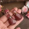 Mode kvinnor naturliga jordgubbkvarts parfymflaskor hänge smyckencrystal eterisk olja guld silver kedjor halsband gåva1080724
