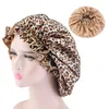 Nieuwe grote satijnen vagetische motorkap Slaapdop dubbelzijdige omkeerbare omkeerbare satijnen motorkap hoed Silky Night Sleep Cover Cap Ladies Hair Styling